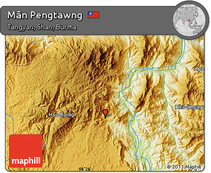 Physical Map of Mān Pengtawng