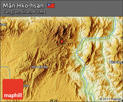 Physical Map of Mān Hko-hsan