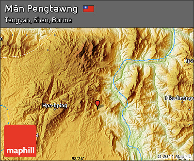 Physical Map of Mān Pengtawng