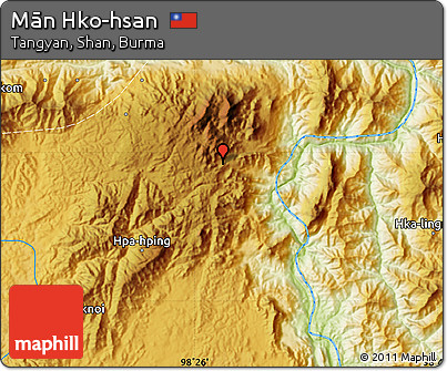 Physical Map of Mān Hko-hsan