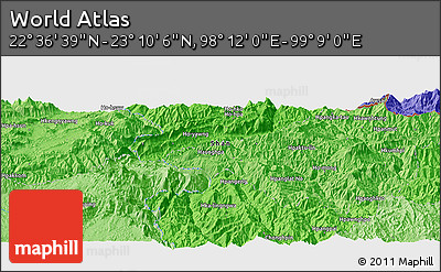 Political Panoramic Map of the Area around 22° 53' 22" N, 98° 40' 30" E
