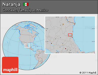 Gray Location Map of Naranja