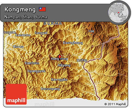 Physical 3D Map of Kongmeng