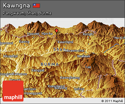 Physical Panoramic Map of Kawngna