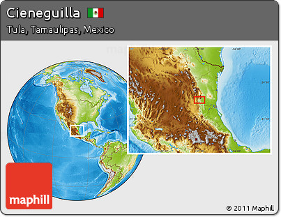 Physical Location Map of Cieneguilla