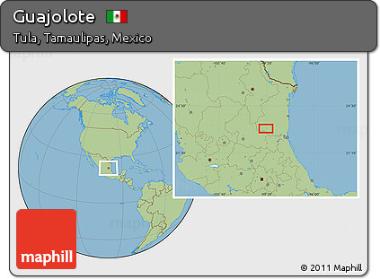 Savanna Style Location Map of Guajolote