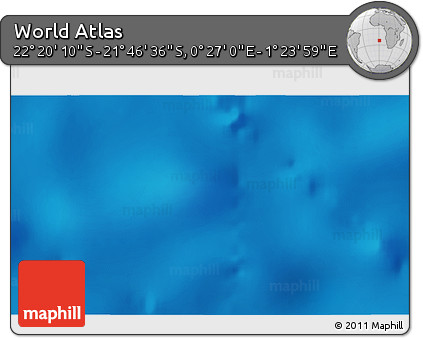 Physical 3D Map of the Area around 22° 3' 23" S, 0° 55' 29" E