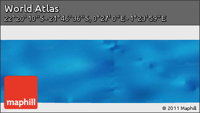 Physical Panoramic Map of the Area around 22° 3' 23" S, 0° 55' 29" E