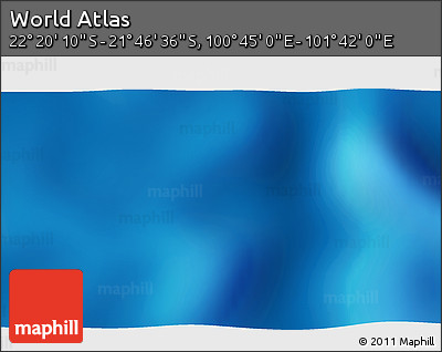 Physical 3D Map of the Area around 22° 3' 23" S, 101° 13' 29" E