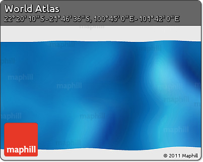 Physical 3D Map of the Area around 22° 3' 23" S, 101° 13' 29" E