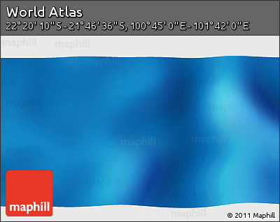 Shaded Relief 3D Map of the Area around 22° 3' 23" S, 101° 13' 29" E
