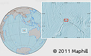 Gray Location Map of the area around 22° 3' 23" S, 102° 4' 29" E, hill shading