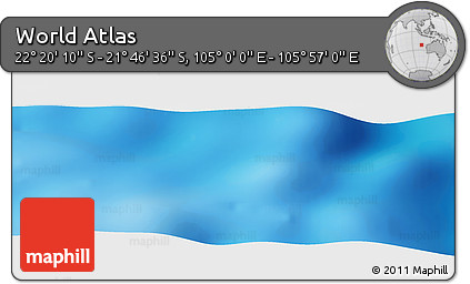 Physical Panoramic Map of the Area around 22° 3' 23" S, 105° 28' 29" E