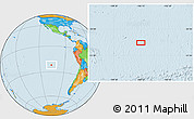 Political Location Map of the area around 22° 3' 23" S, 106° 10' 30" W