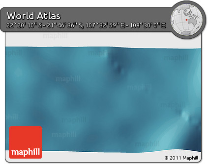 Satellite 3D Map of the Area around 22° 3' 23" S, 108° 1' 30" E