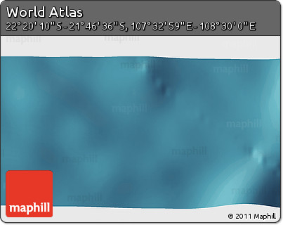 Satellite 3D Map of the Area around 22° 3' 23" S, 108° 1' 30" E