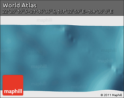 Satellite 3D Map of the Area around 22° 3' 23" S, 108° 1' 30" E