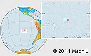 Political Location Map of the area around 22° 3' 23" S, 108° 43' 29" W