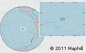 Gray Location Map of the area around 22° 3' 23" S, 109° 34' 29" W, hill shading