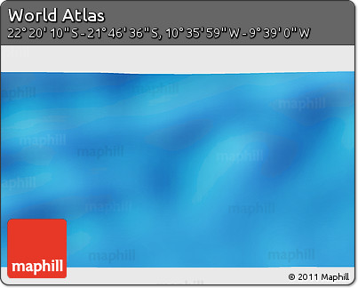 Physical 3D Map of the Area around 22° 3' 23" S, 10° 7' 30" W