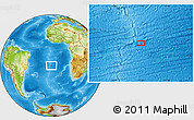Physical Location Map of the area around 22° 3' 23" S, 10° 58' 29" W