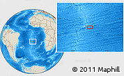 Shaded Relief Location Map of the area around 22° 3' 23" S, 10° 58' 29" W