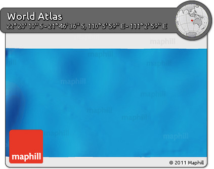 Physical 3D Map of the Area around 22° 3' 23" S, 110° 34' 29" E
