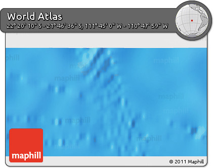 Physical 3D Map of the Area around 22° 3' 23" S, 111° 16' 30" W