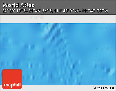 Physical 3D Map of the Area around 22° 3' 23" S, 111° 16' 30" W
