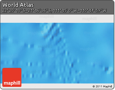 Physical 3D Map of the Area around 22° 3' 23" S, 111° 16' 30" W