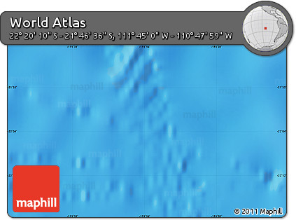 Physical Map of the Area around 22° 3' 23" S, 111° 16' 30" W