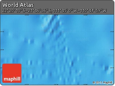 Physical Map of the Area around 22° 3' 23" S, 111° 16' 30" W