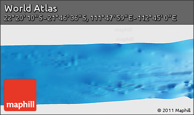 Physical Panoramic Map of the Area around 22° 3' 23" S, 112° 16' 30" E