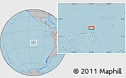 Gray Location Map of the area around 22° 3' 23" S, 112° 7' 30" W, hill shading