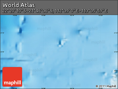 Physical Map of the Area around 22° 3' 23" S, 113° 7' 30" E