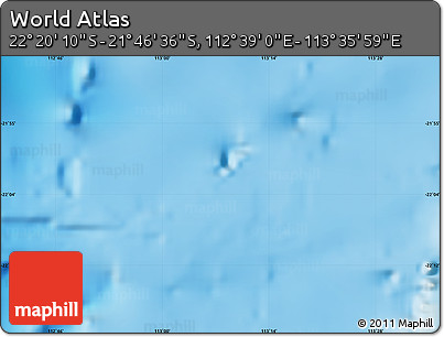 Physical Map of the Area around 22° 3' 23" S, 113° 7' 30" E