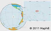 Political Location Map of the area around 22° 3' 23" S, 114° 40' 30" W