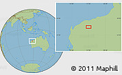 Savanna Style Location Map of the area around 22° 3' 23" S, 117° 22' 30" E