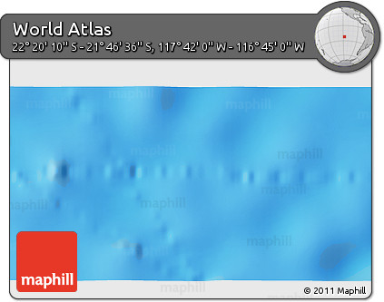 Physical 3D Map of the Area around 22° 3' 23" S, 117° 13' 29" W