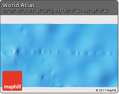 Physical 3D Map of the Area around 22° 3' 23" S, 117° 13' 29" W
