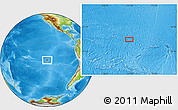 Physical Location Map of the area around 22° 3' 23" S, 117° 13' 29" W
