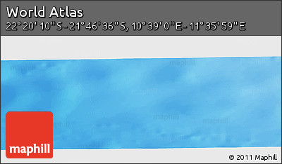 Physical Panoramic Map of the Area around 22° 3' 23" S, 11° 7' 30" E