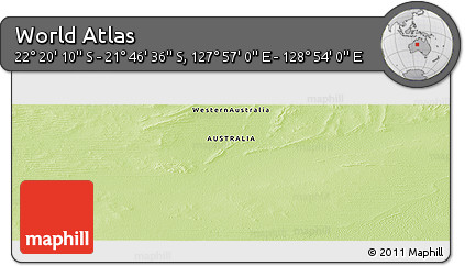 Physical Panoramic Map of the Area around 22° 3' 23" S, 128° 25' 30" E