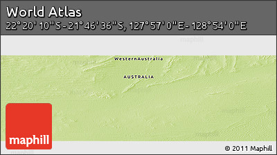 Physical Panoramic Map of the Area around 22° 3' 23" S, 128° 25' 30" E
