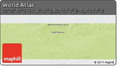 Physical Panoramic Map of the Area around 22° 3' 23" S, 128° 25' 30" E