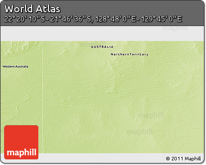 Physical 3D Map of the Area around 22° 3' 23" S, 129° 16' 30" E