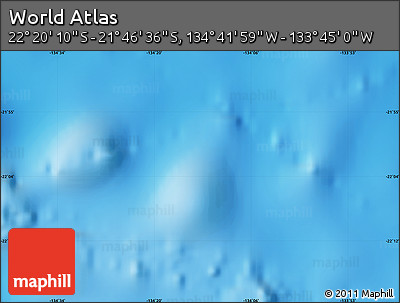 Physical Map of the Area around 22° 3' 23" S, 134° 13' 29" W