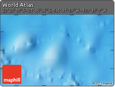 Physical Map of the Area around 22° 3' 23" S, 134° 13' 29" W