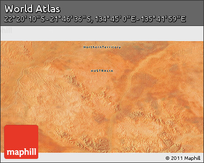 Satellite 3D Map of the Area around 22° 3' 23" S, 135° 13' 29" E