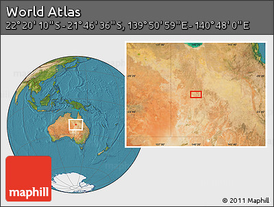 Satellite Location Map of the Area around 22° 3' 23" S, 140° 19' 29" E